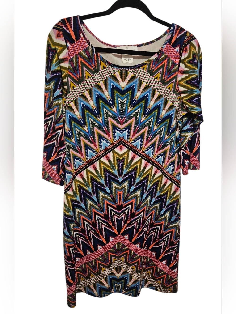 Papillon Blanc Multicolor Chevron Print Above The Knee Siz